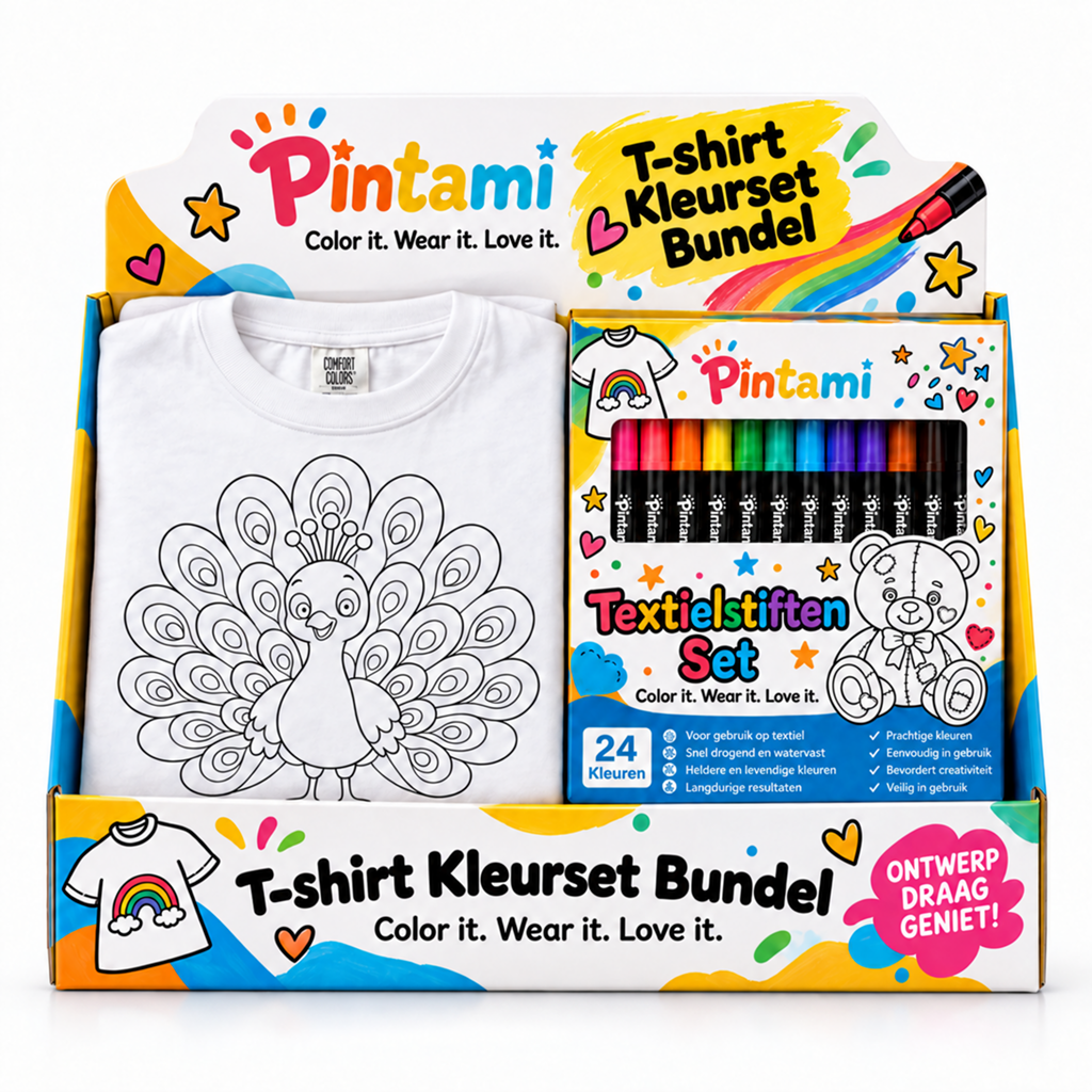 1 Shirt + 24 textielstiften